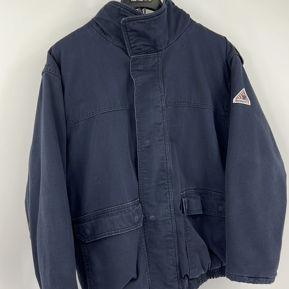 Bulwark FR Flame Resistance quilted hood, bomber jacket XL regular navy blue - Picture 2 of 11